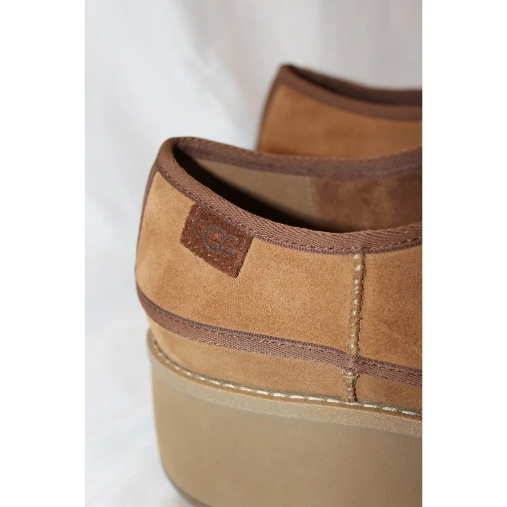 UGG WOMEN'S CHESTNUT WATER RESISTANT SUEDE CITYFUNC‎ PLATFORM SHOES NWOB